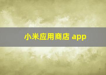 小米应用商店 app